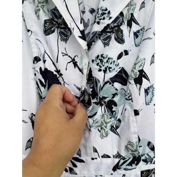 JASON WU COLLECTION Pleated floral-print cotton-poplin dress size 10 - Picture 7 of 12